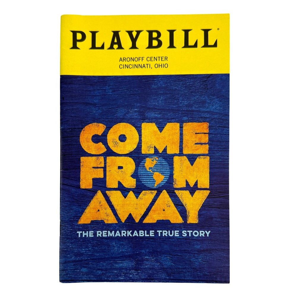 Come From Away Playbill Broadway Tour Sept 2019 Aronoff Center Cincinnati